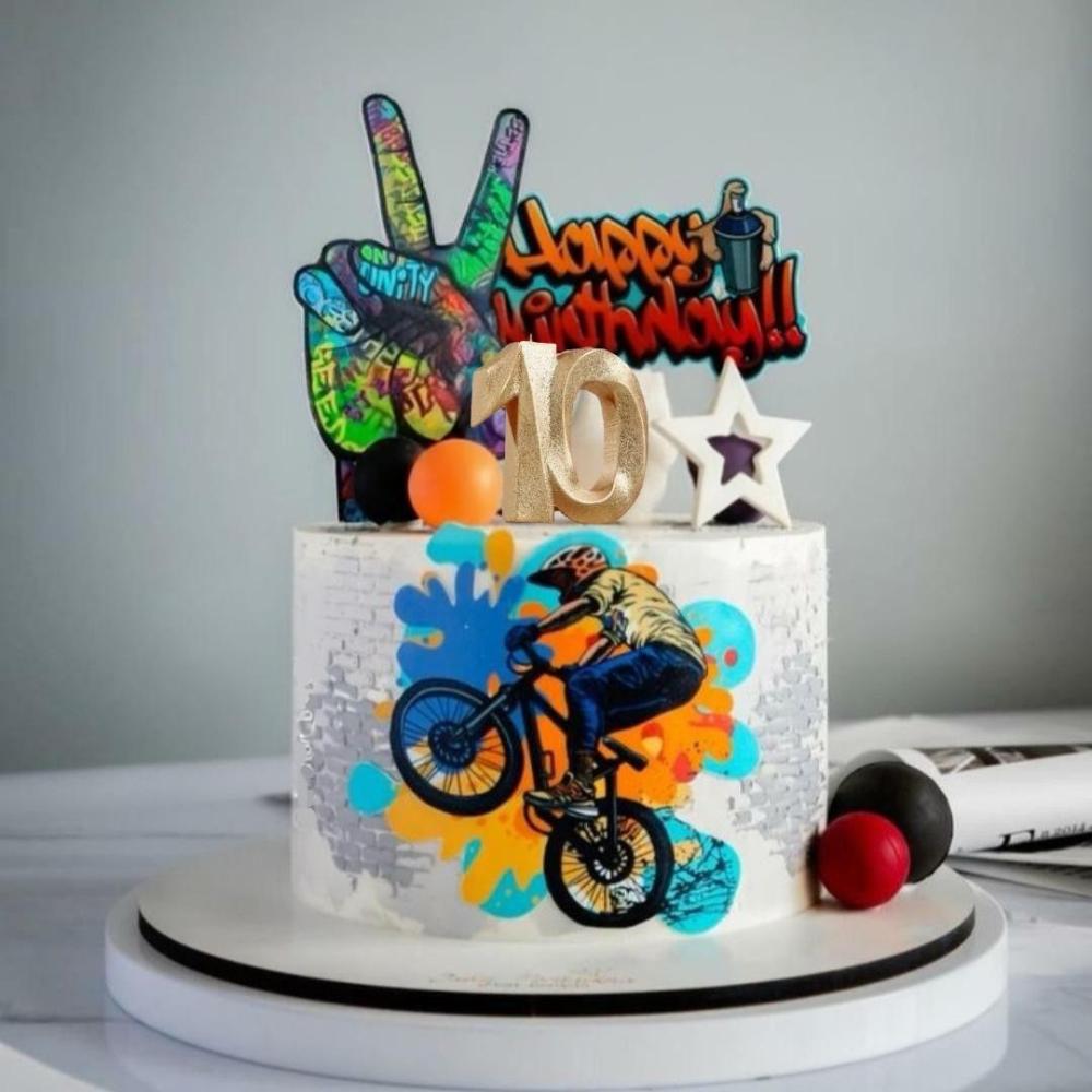 Торт с шарами и фотопечатью