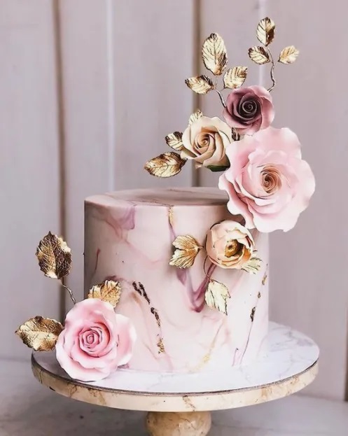 Торт с розами для свадьбы