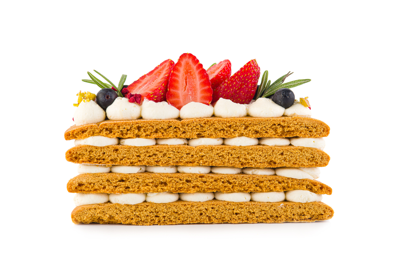 Торт медовый с фруктами