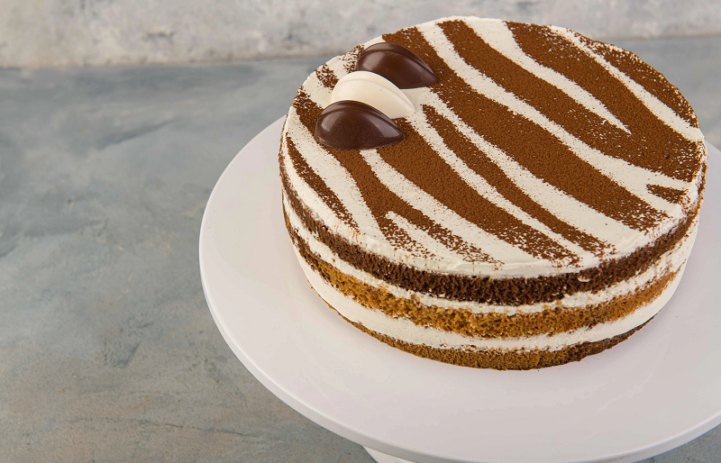 торт Зебра со сметанным кремом