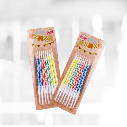 Свечи в торт «Ромбик» 8шт.14 см