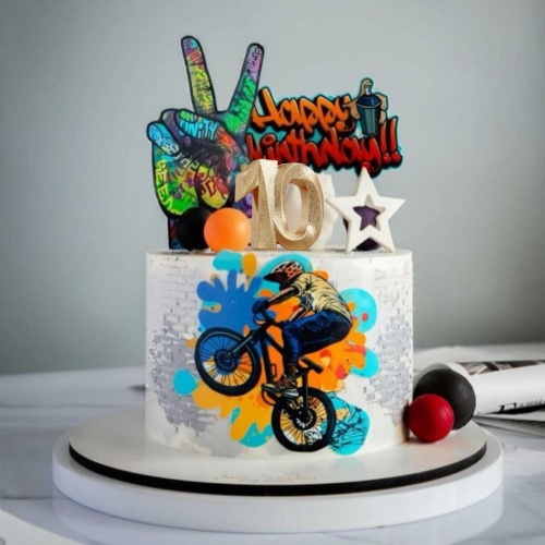 Торт с шарами и фотопечатью