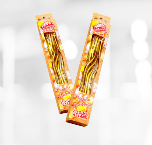 Свечи "Серпантин" 6шт золото/серебро