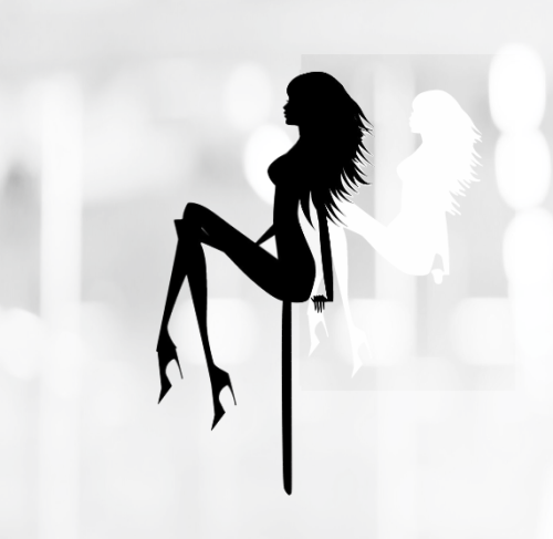 Топпер Девушка (золото, черный, белый)