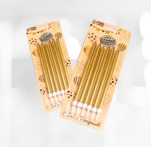 Свечи "Ройс" 6шт*13см золото/серебро