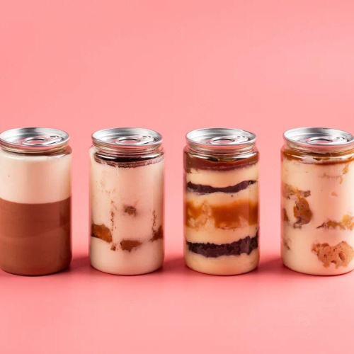 Десерт в банке "Арахис-нуга-карамель"